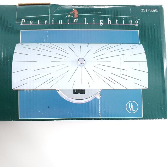 Patriot Lighting Wall Light Channel Glass Chrome Finish White with Sunburst New - Picture 2 of 5